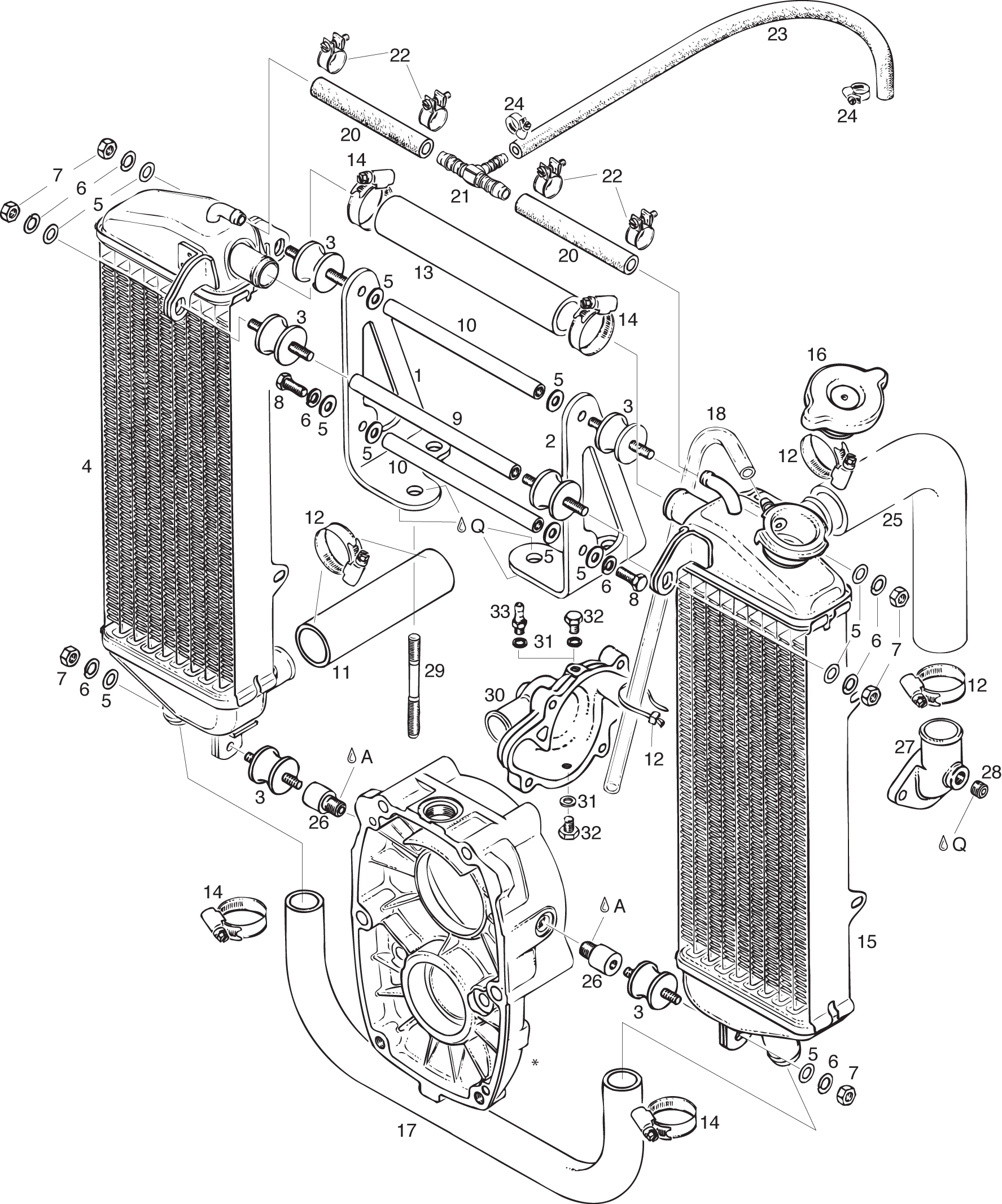 R&L Radiator for TRALIGHT ROTAX 582 618 UL ENGINE 90 99 Full Aluminum Polished 