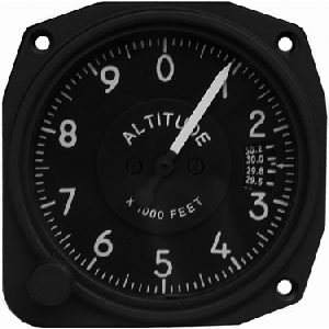3-1/8" 0-10,000' One-Pointer Altimeter, Made in the USA