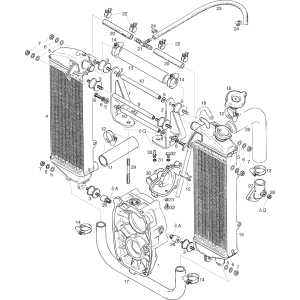2-Piece Radiator Set (High Configuration) for ROTAX 582 UL Mod. 90/99